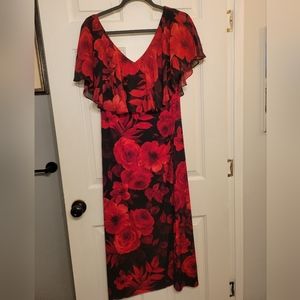 Black and Red Flower Dress